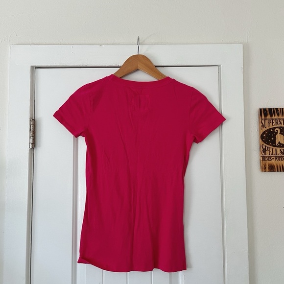 Abercrombie & Fitch Pink Fitted Short Sleeve T-Shirt Y2K Hot Pink Size S/M* - Picture 7 of 7